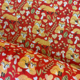 Polycotton Children's Print - Fox Family - Select Colour - £3.00 Per Metre - Sold by Half Metre