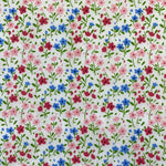Polycotton Print - Spring Floral- Pink - £3.00 Per Metre - Sold by Half Metre