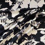 Viscose Jersey - Monochrome floral  - £9.50 Per Metre - Sold By Half Metre