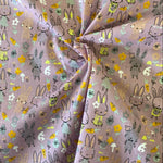 3m x 112cm Remnant 130220 Lilac Bunny Polycotton