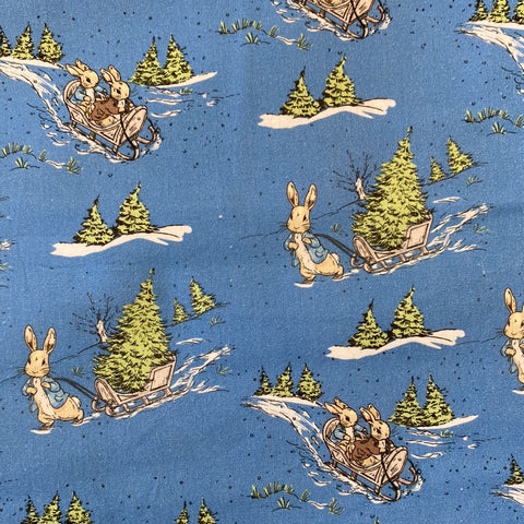 100% Cotton  - Peter Rabbit -  Sledging - Sold by Half Metre