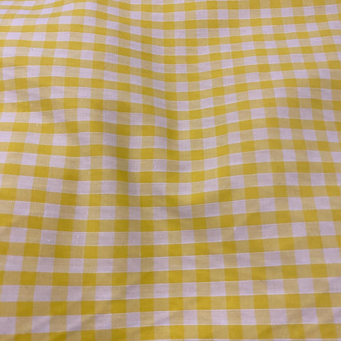 Remnant 130230 2.6m x 112cm  1/4" polycotton gingham -Bright Yellow