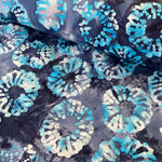 100% Cotton - Batik - Puerto Rico - Blue - £7.50 Per Metre - Sold by Half Metre