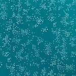 A jade green polyester jersey with white speckle dots all over the fabric. Kayes Textiles fabrics