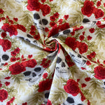 100% Cotton - Skulls and Roses - £6.50 Per Metre - Sold by Half Metre