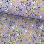 3m x 112cm Remnant 130220 Lilac Bunny Polycotton