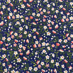 Remnant 010610 3.9m Polycotton Navy/Pink ditsy Floral - 114cm Wide Approx