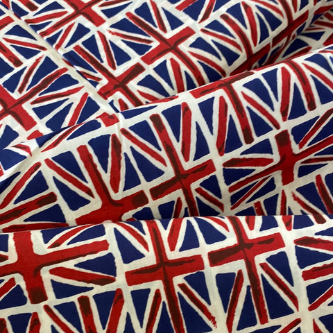 Polycotton 60" Print - Union Jack - £6.00 Per Metre -  Sold by Half Metre