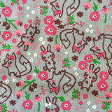 Polycotton Children's Print - Fox & Rabbit Doodle Print - Select Colour - £3.00 Per Metre - Sold by Half Metre