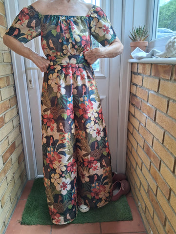 Stunning Mango Silk Digital Prints - Life in the Jungle Bamboo - Sold by the Half Metre
