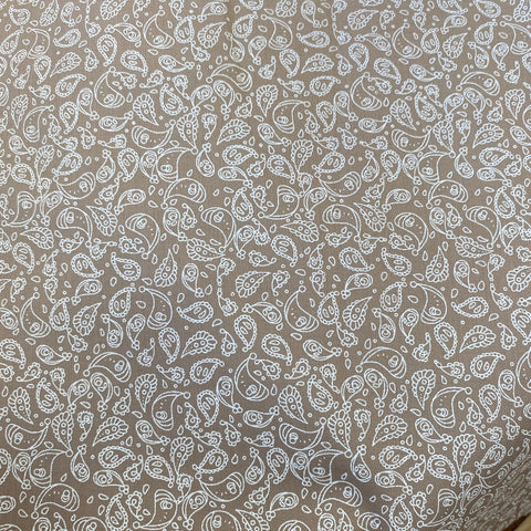 Remnant 60703 0.25m Polycotton Paisley Beige - 115cm wide