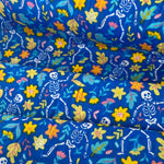 Polycotton Children's Print - Bones & Blooms - Select Colour - £3.00 Per Metre - Sold by Half Metre