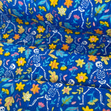 Polycotton Children's Print - Bones & Blooms - Select Colour - £3.00 Per Metre - Sold by Half Metre