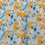 Polycotton Children's Print - Fox Family - Select Colour - £3.00 Per Metre - Sold by Half Metre