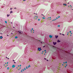 100% Cotton  - Unicorn Pink - £6.00 Per Metre - Sold by Half Metre