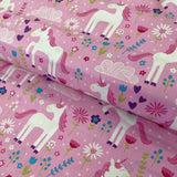 100% Cotton  - Unicorn Pink - £6.00 Per Metre - Sold by Half Metre