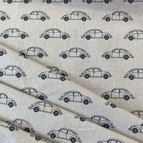 Linen Look Volkswagen - Traditional Cars  - Sold By Half Metre