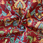 Tapestry - Birds William - Red - £13.00 Per Metre - Sold by Half Metre
