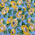 Remnant 270403 1.25m Rayon Sunflower Blue -140cm Wide