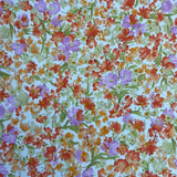 Floral 100% cotton dressmaking Southend Westcliff sewing fabric poplin craft clothes pattern Orange purple white discount cheap