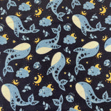 100% Brushed Cotton - Whales - £9.50 per Metre - Sold by Half Metre