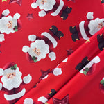 Christmas Jersey - Santa & Stars - £8.00 Per Metre - Sold By Half Metre