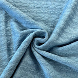 Ponte Roma Jersey - Cable Knit - Denim Blue - £14.00  Per Metre - Sold By Half Metre