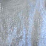 4.5m x 1.5m Ivory Embroidered  Net  - Remnant 071009