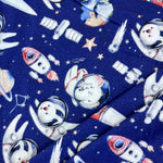 100% Brushed Cotton - Space Bunnies - £9.50 per Metre - Sold by Half Metre