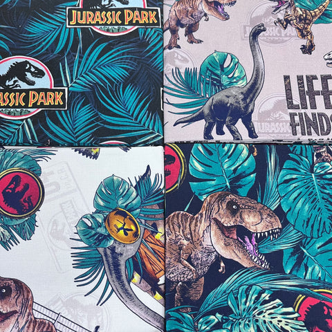 100% Cotton Fat Quarter Pack -  Jurassic Park Dinosaurs