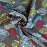 Ponte Roma Jersey - Doodle Leaves  - £9.50  Per Metre - Sold By Half Metre