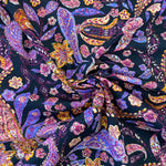 100% Cotton  - Paisley Black - £6.50 Per Metre - Sold by Half Metre