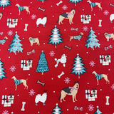 100% Cotton (Craft) - Christmas Dogs & Trees -  Sold by Half Metre