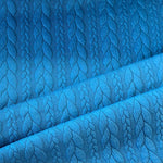 Ponte Roma Jersey - Cable Knit - Teal - £14.00  Per Metre - Sold By Half Metre