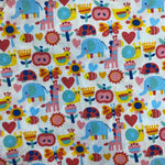 Remnant 171114 2.25m 100% Cotton Pastel Animals - 150cm wide approx