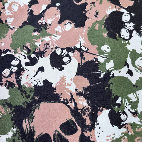 85cm x 1.15m 100% Cotton Jungle Skull Camo - Remnant 180606