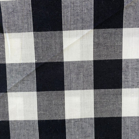 Remnant 171128 2.m 1" Black Gingham - 112cm Wide approx