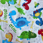 Remnant 011003 1.15m 100% Cotton - Cute Dinosaur  - 115cm wide