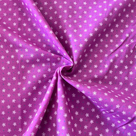 100% Cotton (Craft)  - Doodle Flower & Spots - Pink - £6.50 Per Metre -  Sold by Half Metre