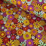 Polycotton - Floral Retro Vibes - £4.00 Per Metre - Sold by Half Metre