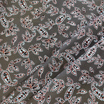 Stretch Cotton Sateen - Paisley Leaves - Brown - £7.50 Per Metre - Sold By Half Metre