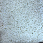 0.75m x 1.5m Cream Corded Lace   - Remnant 290506