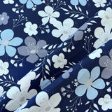 100% Cotton - Craft Cotton - Flower Blues - £9.50 per Metre - Sold by Half Metre