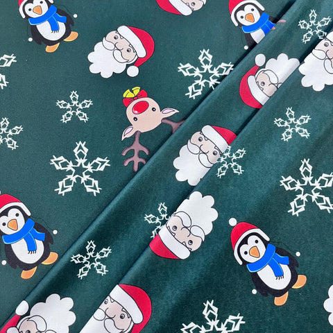 Christmas Jersey - Christmas Characters  - Bottle - £8.00 Per Metre - Sold By Half Metre