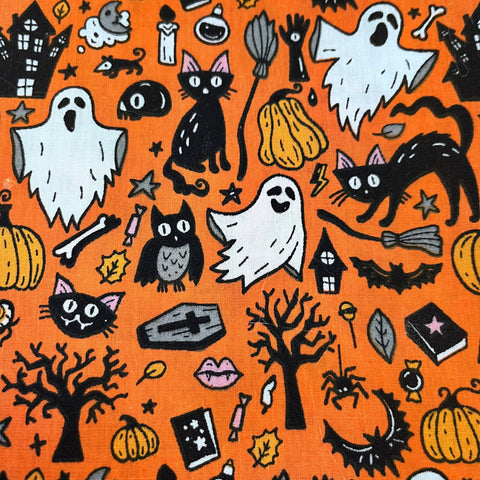 Remnant 021138 0.25m Halloween Polycotton - 112cm Wide approx