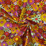 Polycotton - Floral Retro Vibes - £4.00 Per Metre - Sold by Half Metre