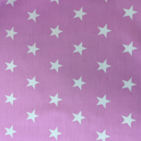100% Cotton - Stars - Mid Pink - £6.50 Per Metre - Sold by Half Metre