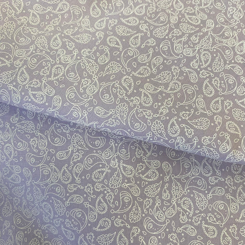 Remnant 28101 0.9m Polycotton Paisley Lilac - 114 Wide