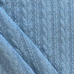 Ponte Roma Jersey - Cable Knit - Denim Blue - £14.00  Per Metre - Sold By Half Metre