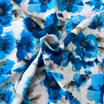 Crepe De Chine - Watercolour Flower - Sold by Half Metre